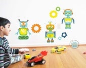 Robots Wall Decals and Stickers, Large Size, Nursery Decor, Baby Room, Play room ideas, Gifts for Boys