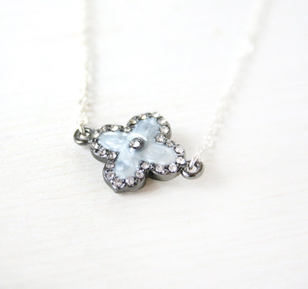 Victorian Sparkle - A sterling cross necklace - simple everyday delicate jewelry