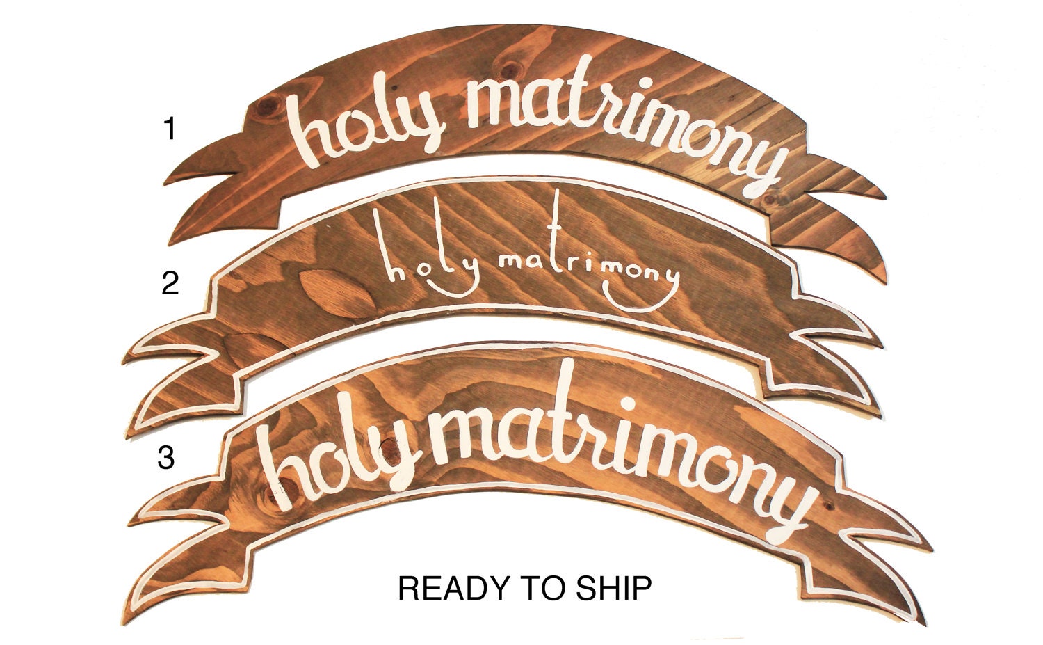 wood wedding banner/sign- "Holy Matrimony"