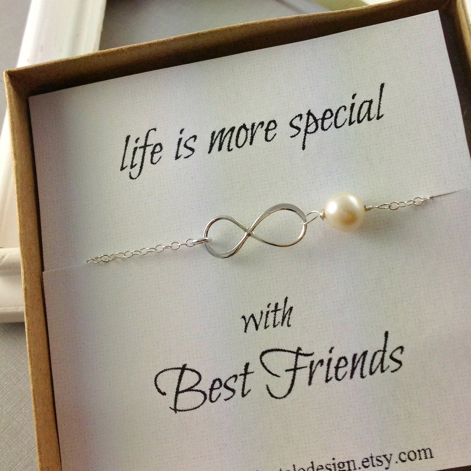 Infinity Bracelet, Best Friend Gift, Infinity Pearl Bracelet, Sterling Silver Infinity, Birthday Gift, Chrsitmas Gift, Bridesmaid Gift