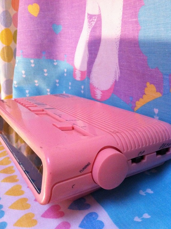 Items similar to Pink Clock Radio Vintage Sharp 80s alarm clock on Etsy