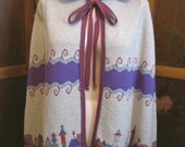 Vintage London Town Hooded Sweater Knit Cloak Cape 1960s Saks "The Young Circle"