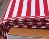 SALE-Organic Monaluna- fox hollow- Stripey in red- One Yard