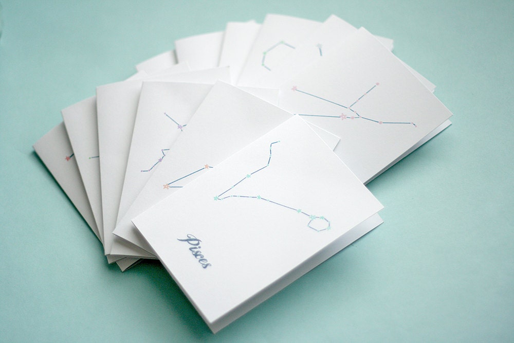 Zodiac Constellations Cards - Set of 12