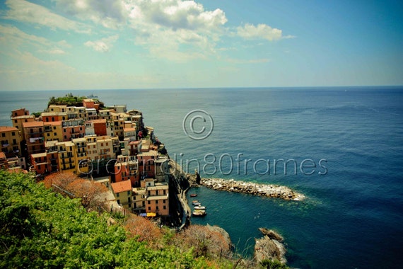 Cinque Terre Coastline, Manarola, Italy 8x10 Print- Travel Photography