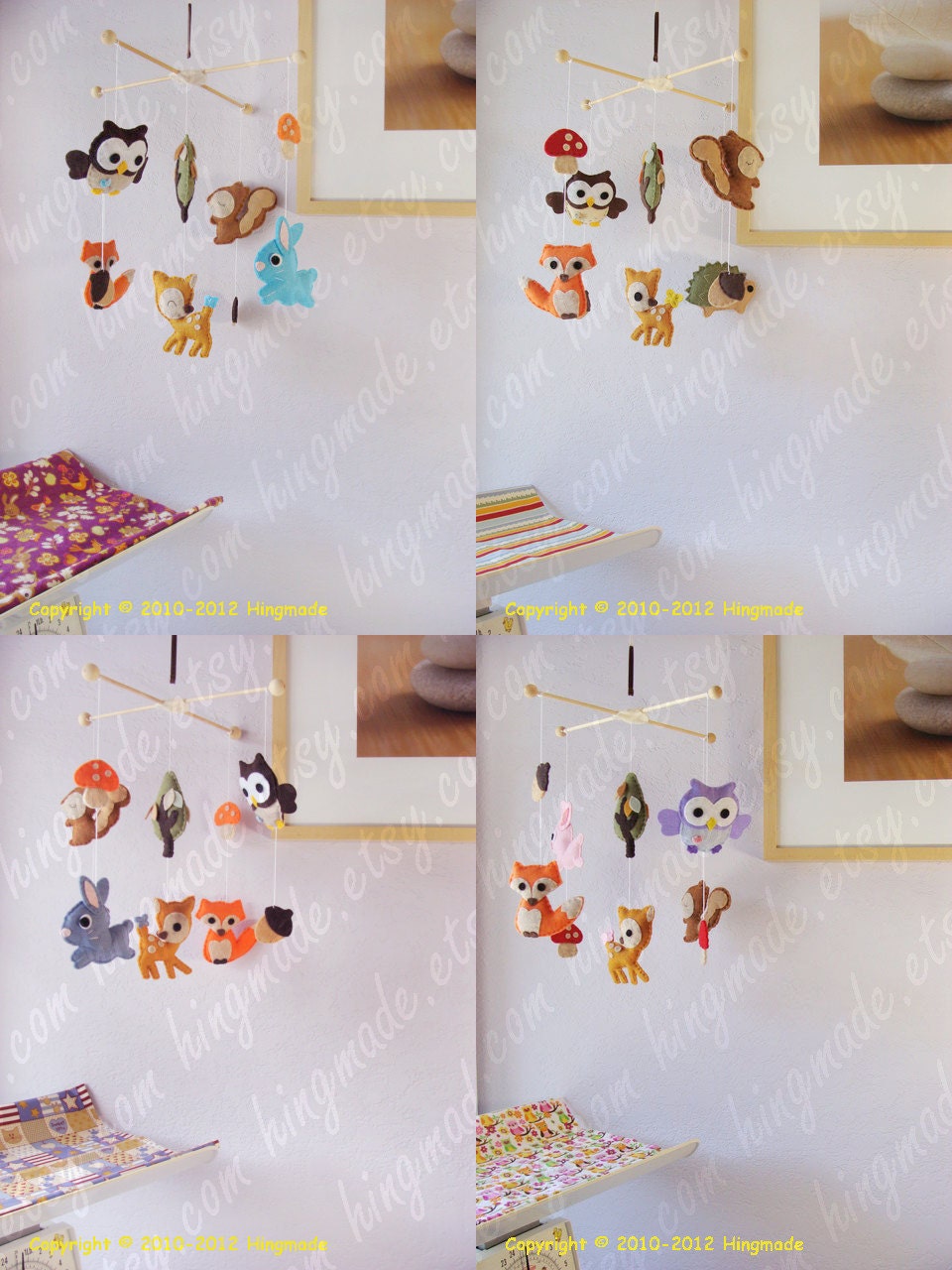 Baby Crib Mobile - Nursery Mobile - Forest Friends - Woodland Friends Bunny, Fox, Deer, Owl, Porcupine design(Custom Color Available)