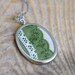 Textile necklace with green lace in vintage style - gift for her