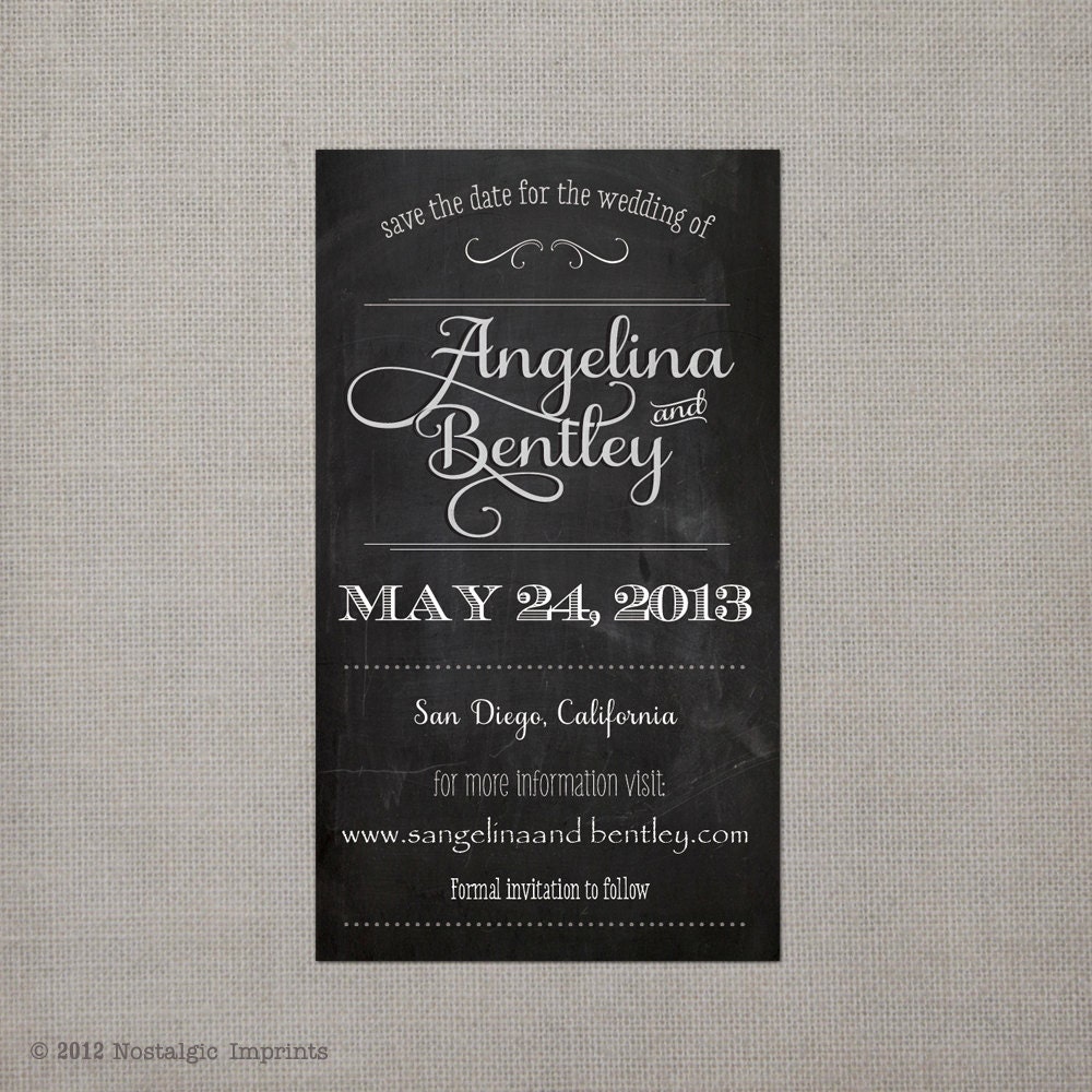 Vintage Chalkboard Save the Date - Magnet 4