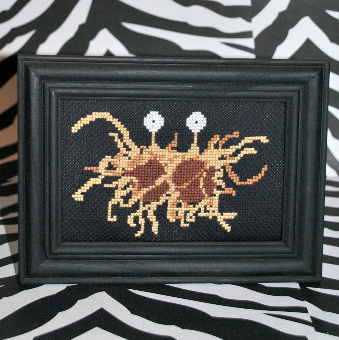 Flying Spaghetti Monster Framed Cross Stitch