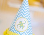 DIY Printable Party Hat - Blue Monkey Party
