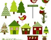 Christmas Clip Art - Personal or Commercial Use - Mistletoe Set 2 (379) Il_170x135