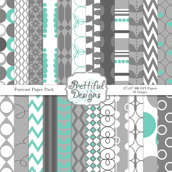 50% OFF SALE Digital Paper Pack - Personal and Commercial Use - Forecast (420) Il_570xn