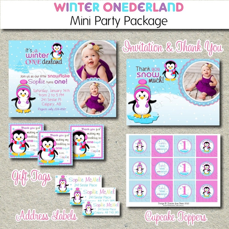 Winter ONEderland Party Package - Party Invite - Printable Il_170x135