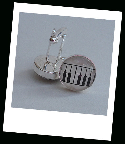 Classic Piano Cuff Links, Black and White