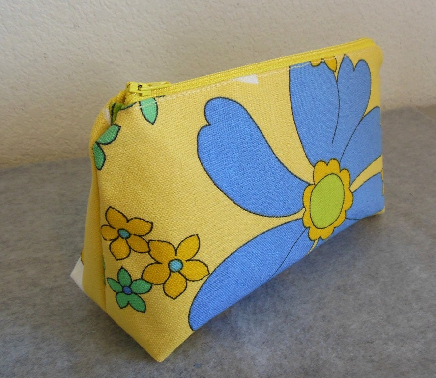 Cosmetic Bag - Floral Print Canvas