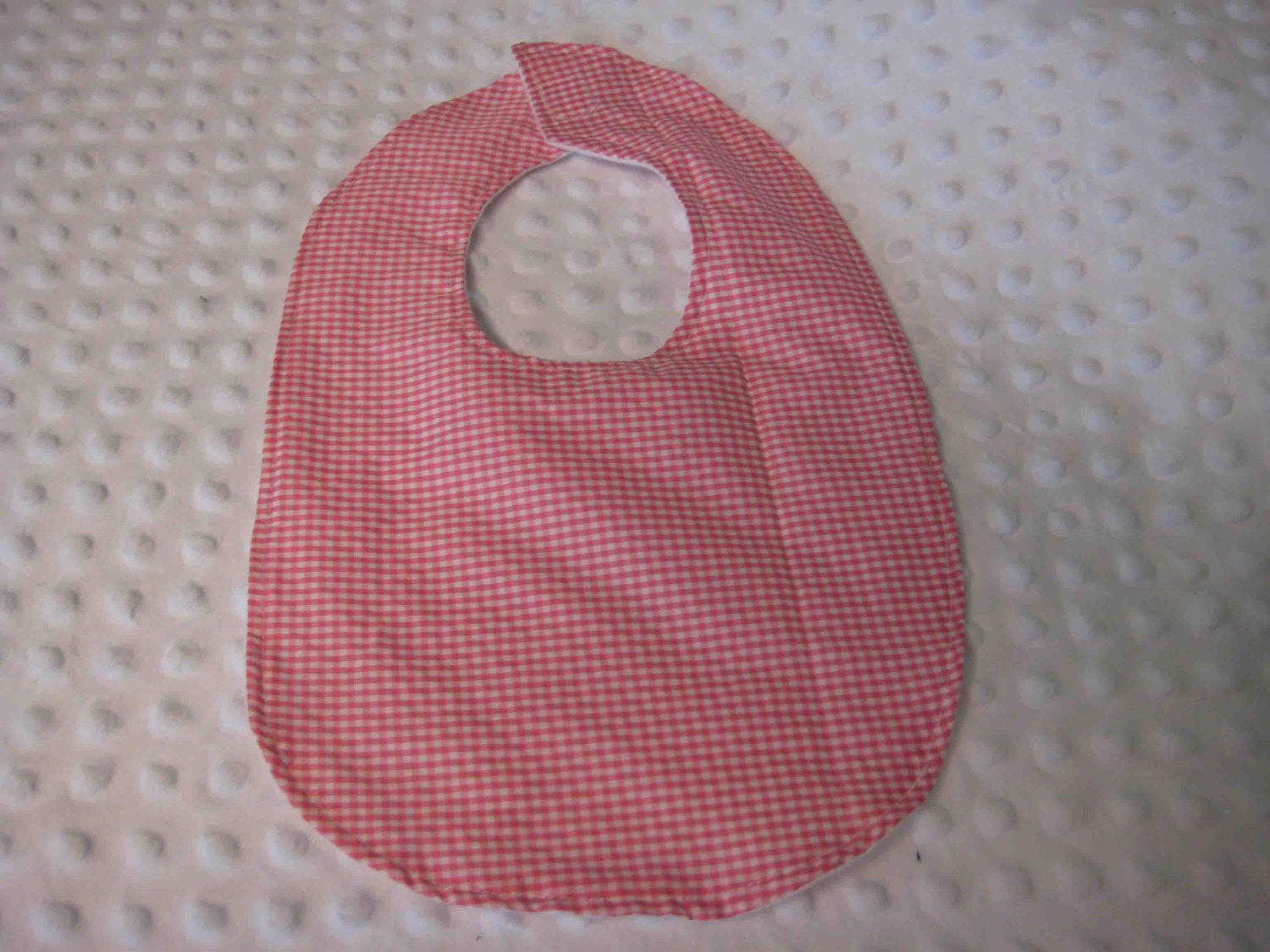 Baby/Toddler/Childrens Bibs Watermelon Pink and White Small Gingham