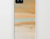 iPhone case - abstract watercolor painting - beige brown turquoise aqua blue - cell phone hard case cover - southwest