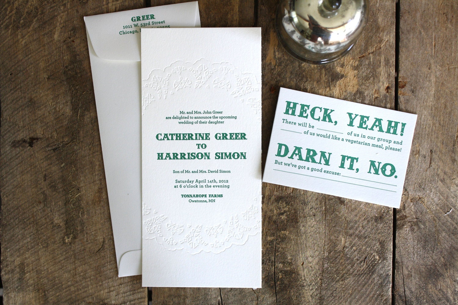 Hubbard - Letterpress Wedding Invitation Set