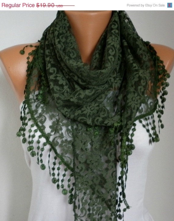 BIG SALE Lace Scarf -  Shawl Scarf Women Scarves Cowl Scarf Bridesmaid Gift - fatwoman