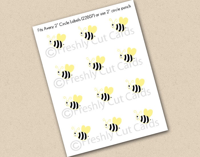 Mom to Bee 2" Printable Labels - Fits Avery 22807 Sticker Lables Il_570xn