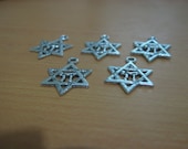 Star of David Drops - silver color with "chai" - Package of ten