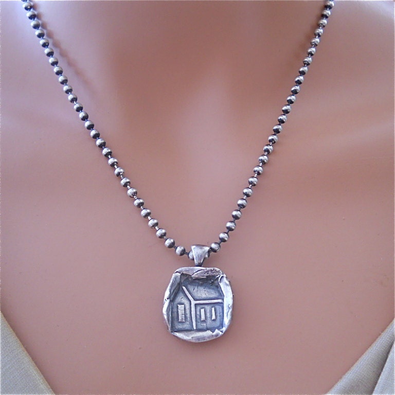 MOTHERS DAY Brick House - She's Mighty Mighty, Just Lettin' it All Hang Out, Eco-friendly FIERCE Silver Artisan Pendant, Necklace, Gift