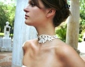 Ivory and Champagne Tangle Shoulder Harness Necklace