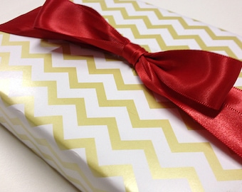 Gold Chevron Paper for wrap or envelope liner