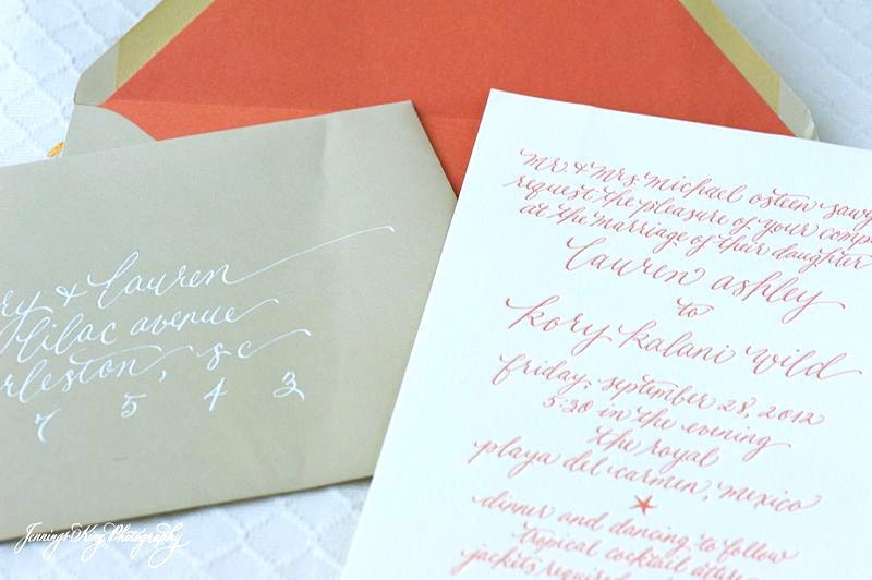 Sample--"Coral" Invitation