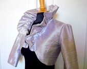 Bolero Silk Dupioni Ruffled  silver Gray,black,ivory or white