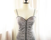 Temptress Burlesque Silver Sequin Bling Sexy Festive Party Clubbing Marie Antoinette Boudoir Whimsical Posh Glitter Corset