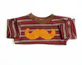 Mustache Baby Shirt 12m Long Sleeve Fall Red Brown Orange by TrashN2Tees