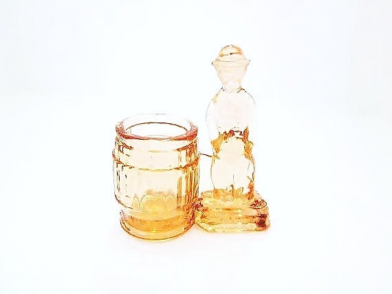 Pink Glass Toothpick Holder Charlie Chapman Depression Glass