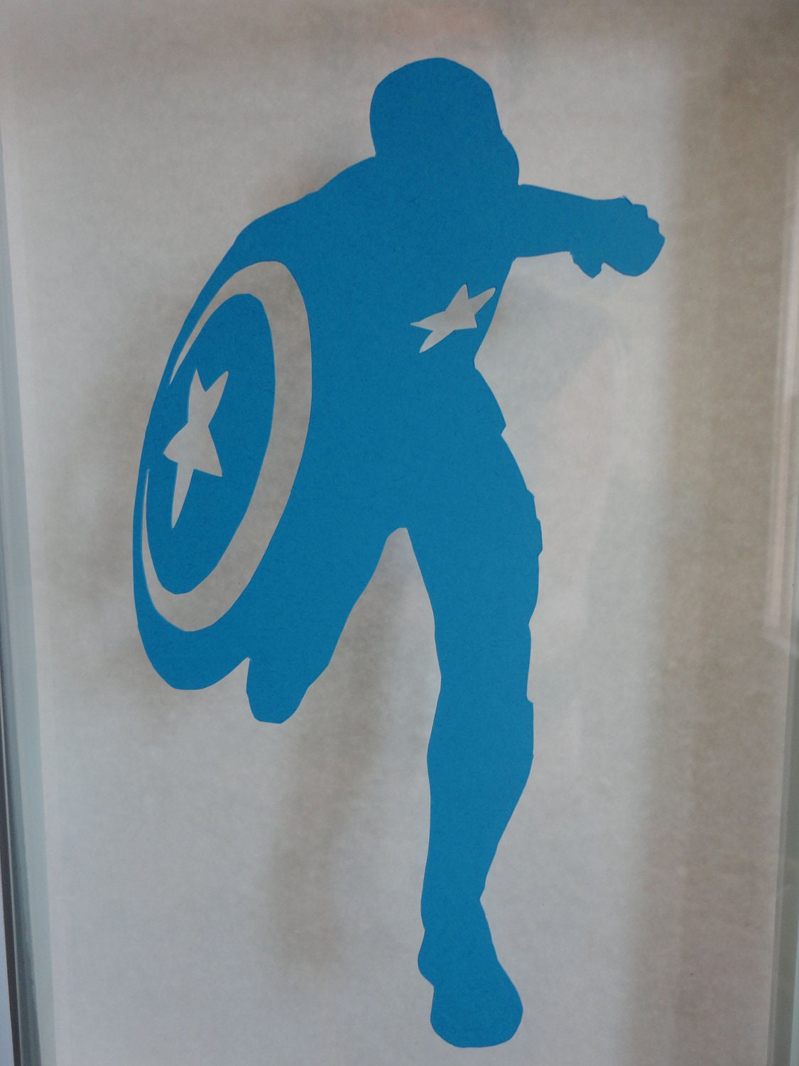 Items similar to Captain America Silhouette Avengers Papercut 4.5X7