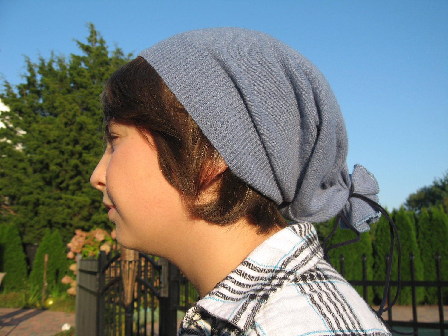 Childs Toddler Blue Cashmere Hat Wool Slouchy Beanie Boy's Girl's  A316