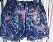 Upcycled high waist denim shorts UNIVERSE cut offs size small
