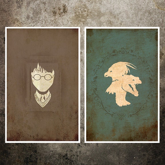 Harry Potter Movie Poster Collection - Seven 11x17 Vintage Fantasy Art Prints