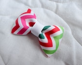 Holiday Chevron Bow Tie Hair Bow
