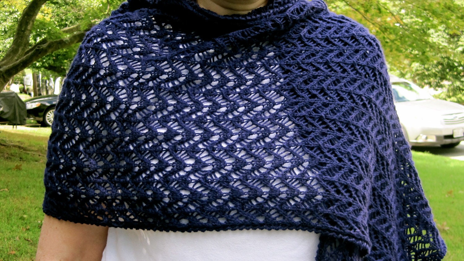 Knit Wrap Pattern Very Open Lace Stitch by WearableArtEmporium