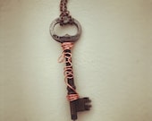 Wrapped Skeleton Key Necklace- Customizable