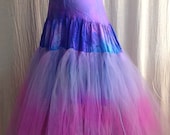 turquoise silk and bridal tuille crinoline skirt made in the usa by momosoho