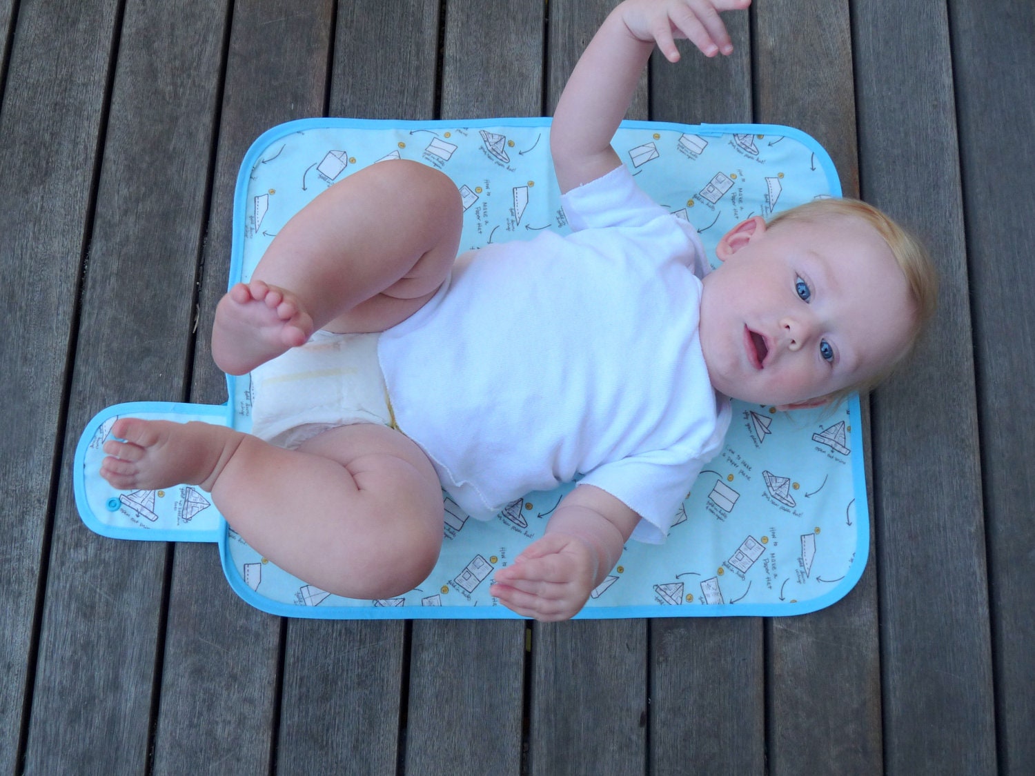 Bike Pattern Waterproof Laminated Cotton Baby Changing Pad