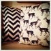 RESERVED FOR PAULA Scandinavian Deer and Black Chevron Cushion/Pillow Set 18" (46 cm)