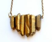 VENUS gold sunbeam aura crystal fringe necklace - hiyamoon