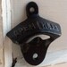 Black Bottle Opener - Cast Iron - Rustic French Noir -6 Pack Use - Home Brew - Wall Mount - Primitive - Metal Wall Decor - Jet Black-Ebony