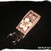 Mini Key Fob - Hawaiian Plumeria Tapa - Brown - Keychain