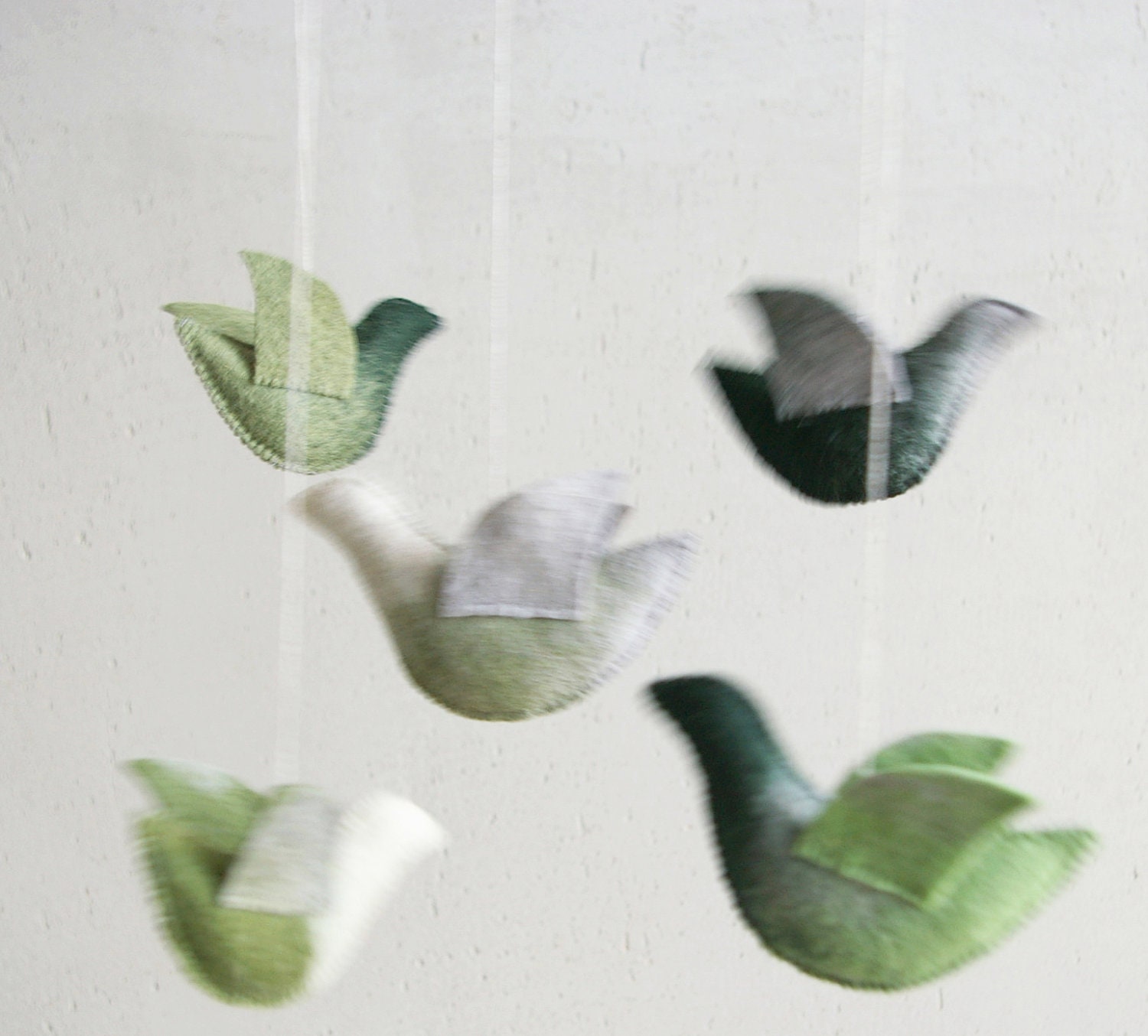 Baby crib mobile - nursery mobile - Birds mobile - GREEN WORLD - baby gift - pure eco - made to order - Patricija