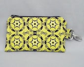 Clip On Zipper Wallet Phone Case with Bats and Spiders on Lime Green