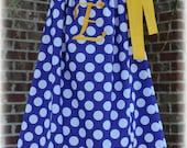 Custom Boutique Clothing Girls Dress Purple and White Polka Dot Tigers Tunic Pillowcase Dress, Size 3mos to 8yr