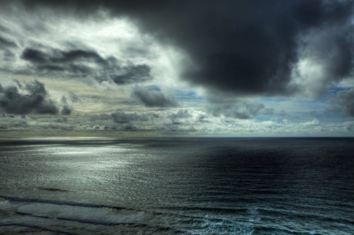 Ocean Storm Photography Fine Art Photography Blue Silver Storm Grey 4x6 Ocean Print Water Photograph